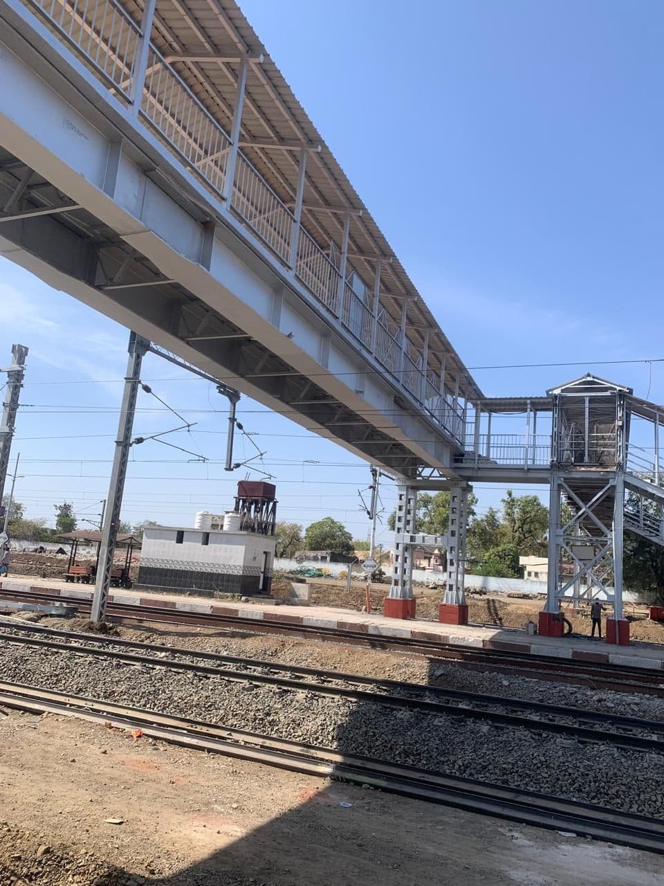 Completed railway foot over bridge across the tracks