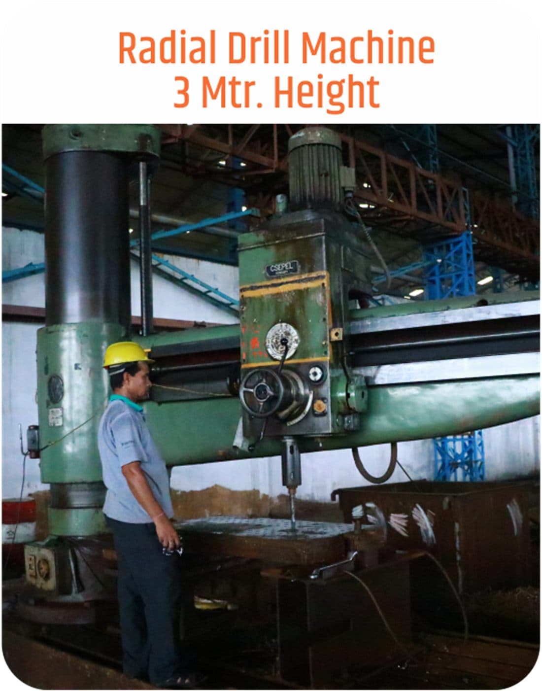 Radial drill machine, 3 metre height